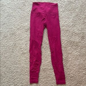 Lululemon Women's High-Waisted Ribbed Pink Leggings